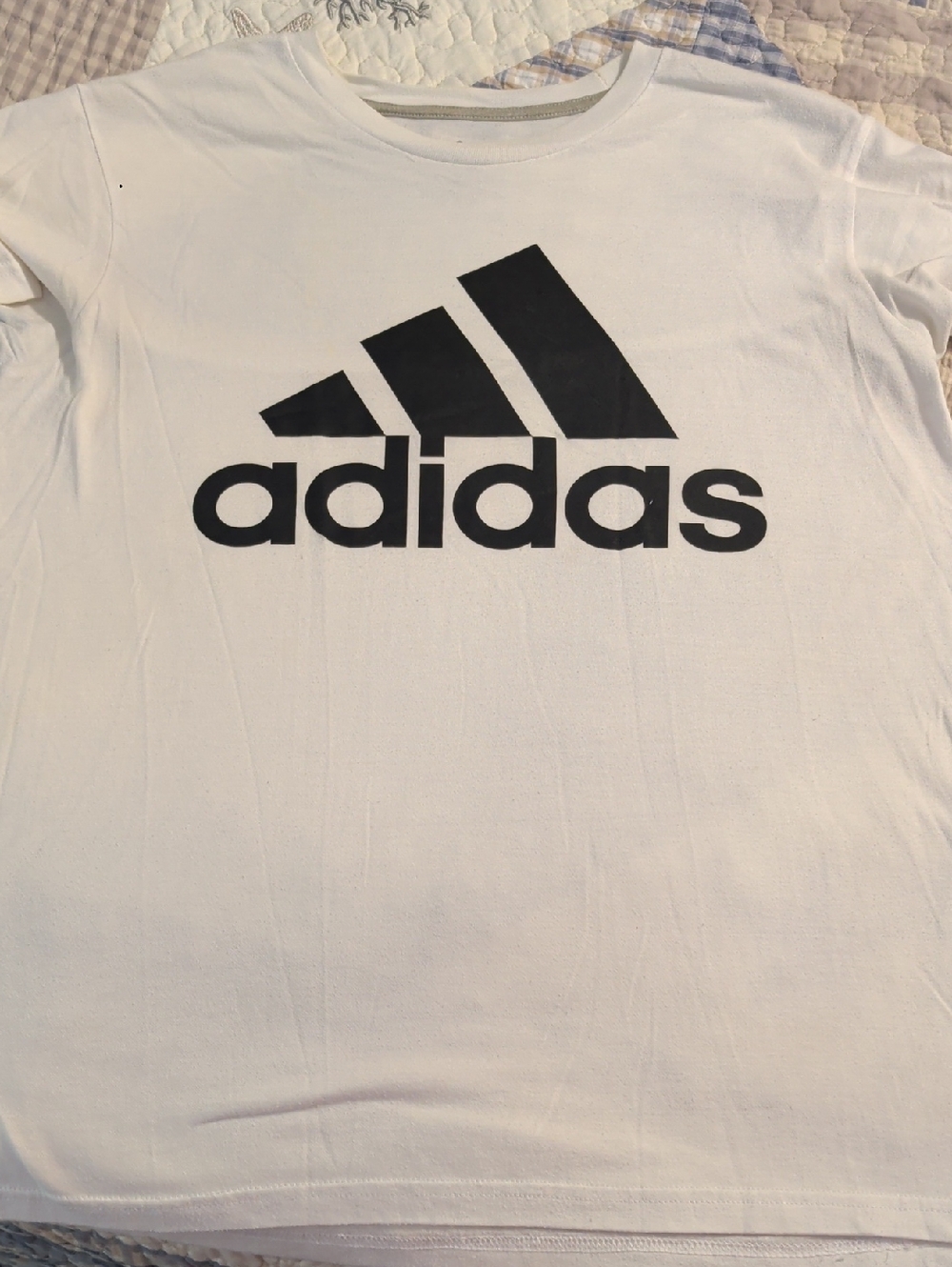 Adidas White T-Shirt with Black Logo